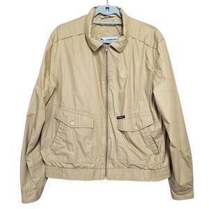 Vintage Members Only Tan Racer Jacket‎ Beige Full Zip Bomber Coat 44 Normcore